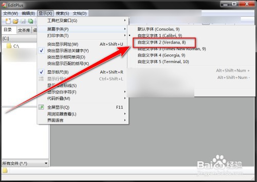 EditPlus怎样启用自定义字体