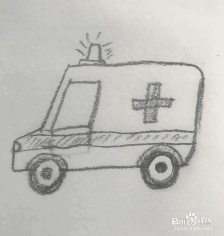 救护车素描画像简单图片