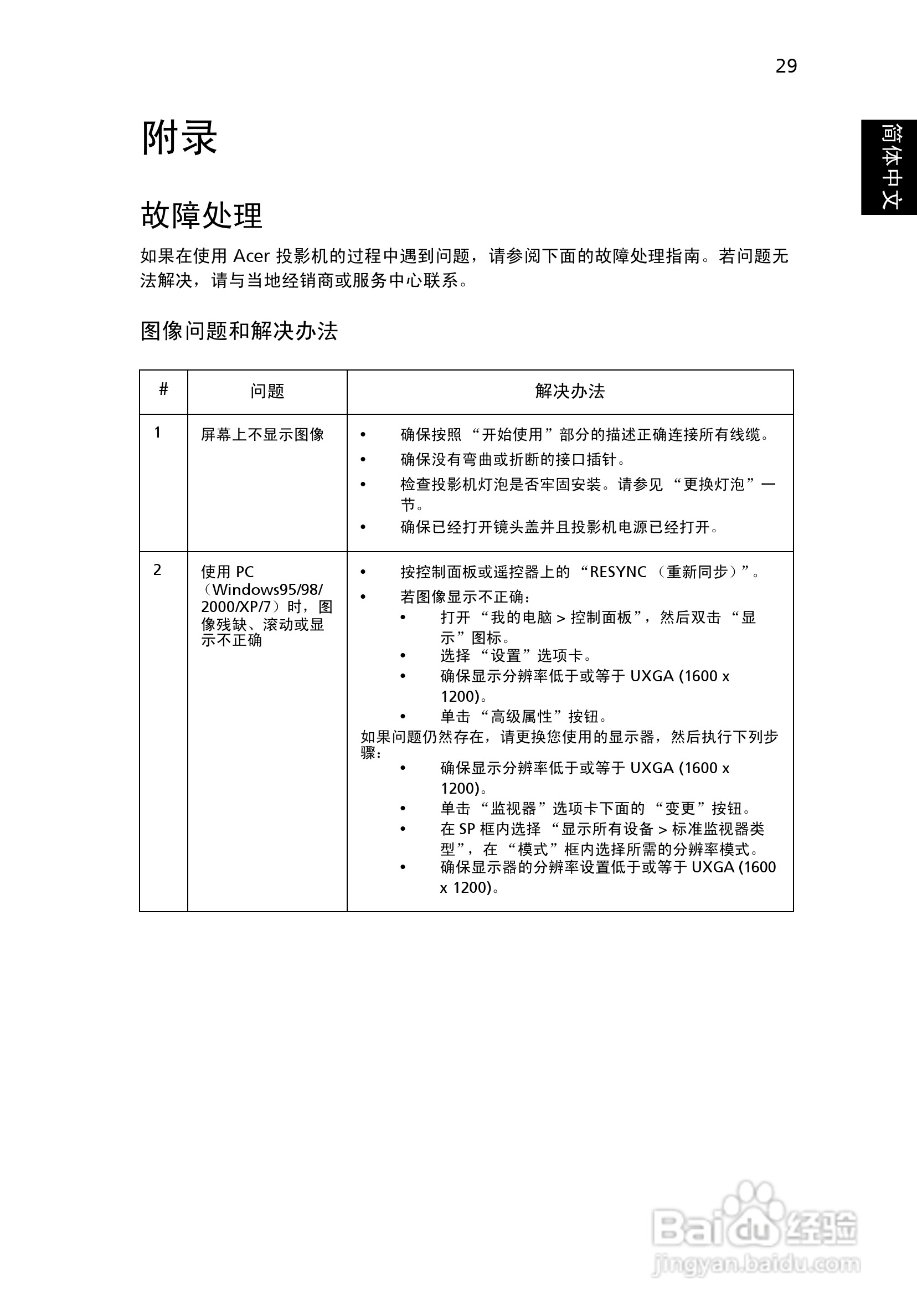 宏基PN-W10投影机使用说明书:[4]