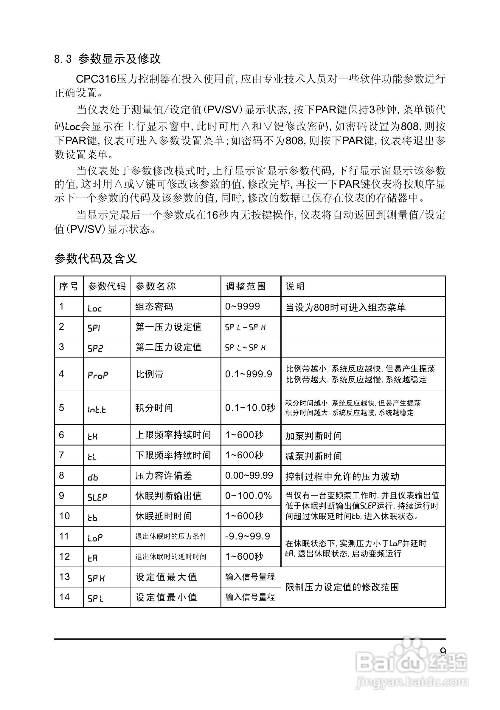 CPC316变频恒压供水控制器V4版使用说明书:[2]
