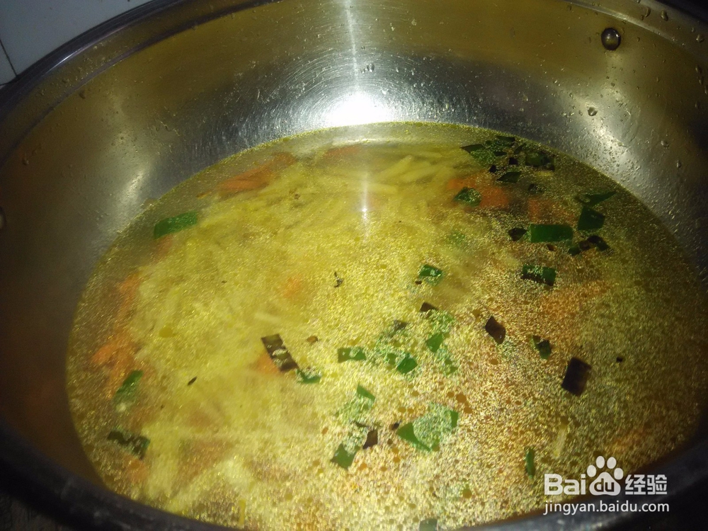 爆香紫菜土豆黄柿子汤