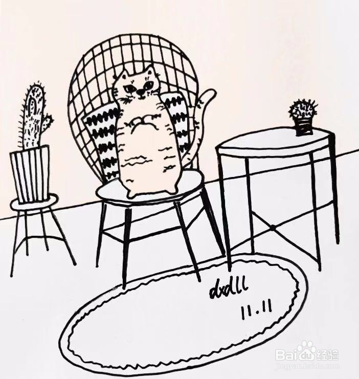 茉莉蜡笔手绘之卖萌猫咪