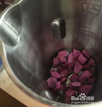 自制紫山药白梨果汁