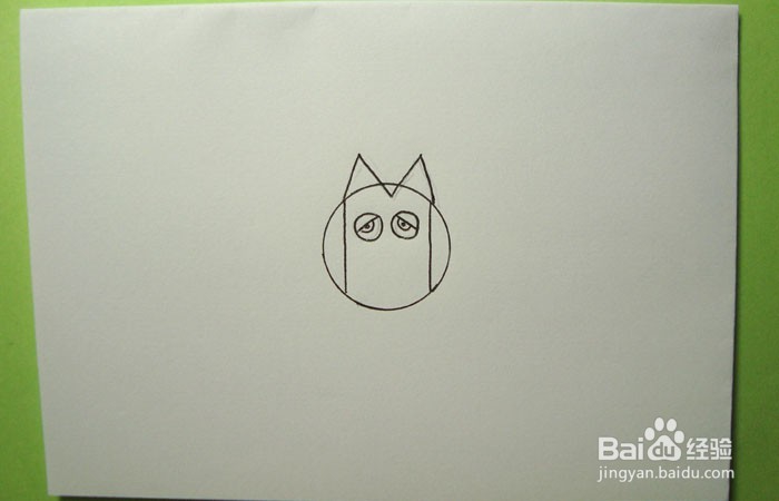 硬币简笔画之认真的猫头鹰