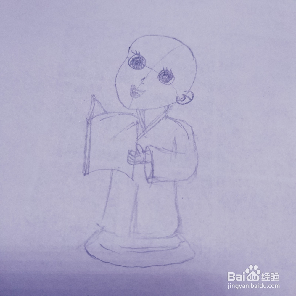简笔画47:Q版静夜思女孩