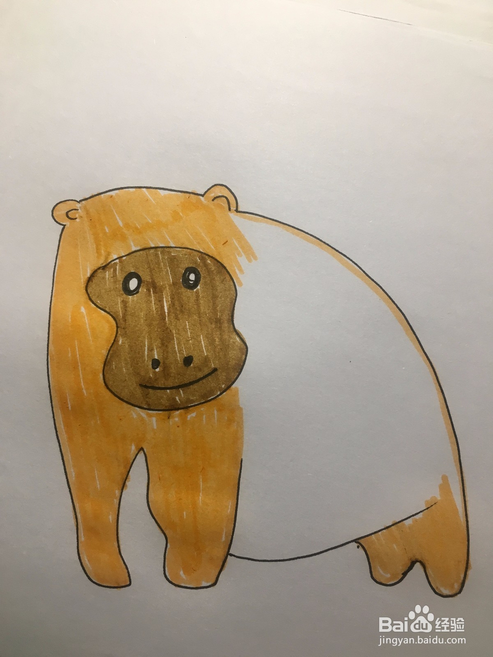 画一只猩猩 简笔画 涂鸦画 儿童美术