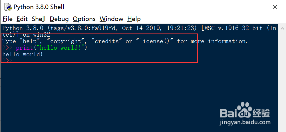 python如何使用自带IDLE进行执行语句
