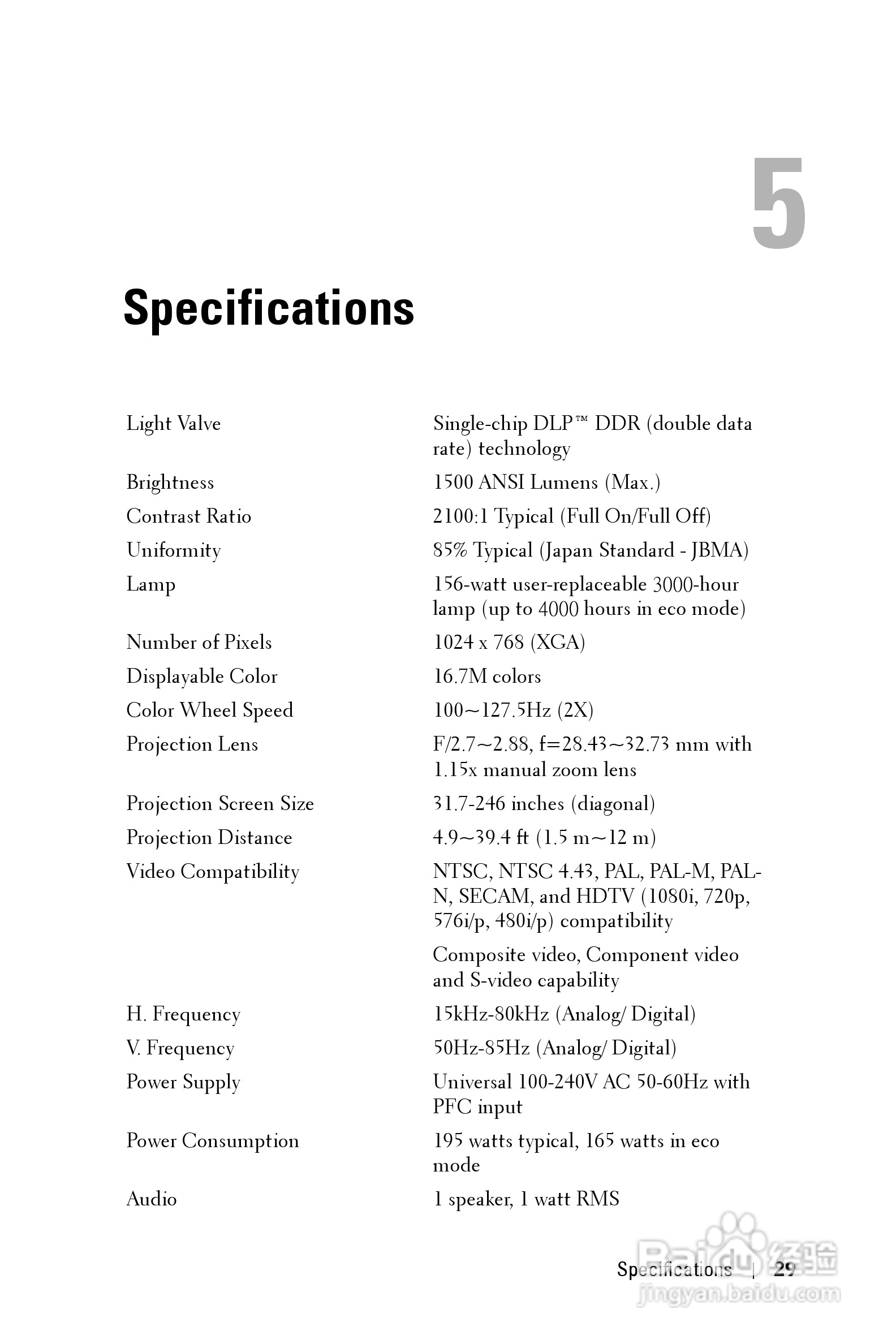 DELL Dell 3400MP Projecto投影机说明书:[3]
