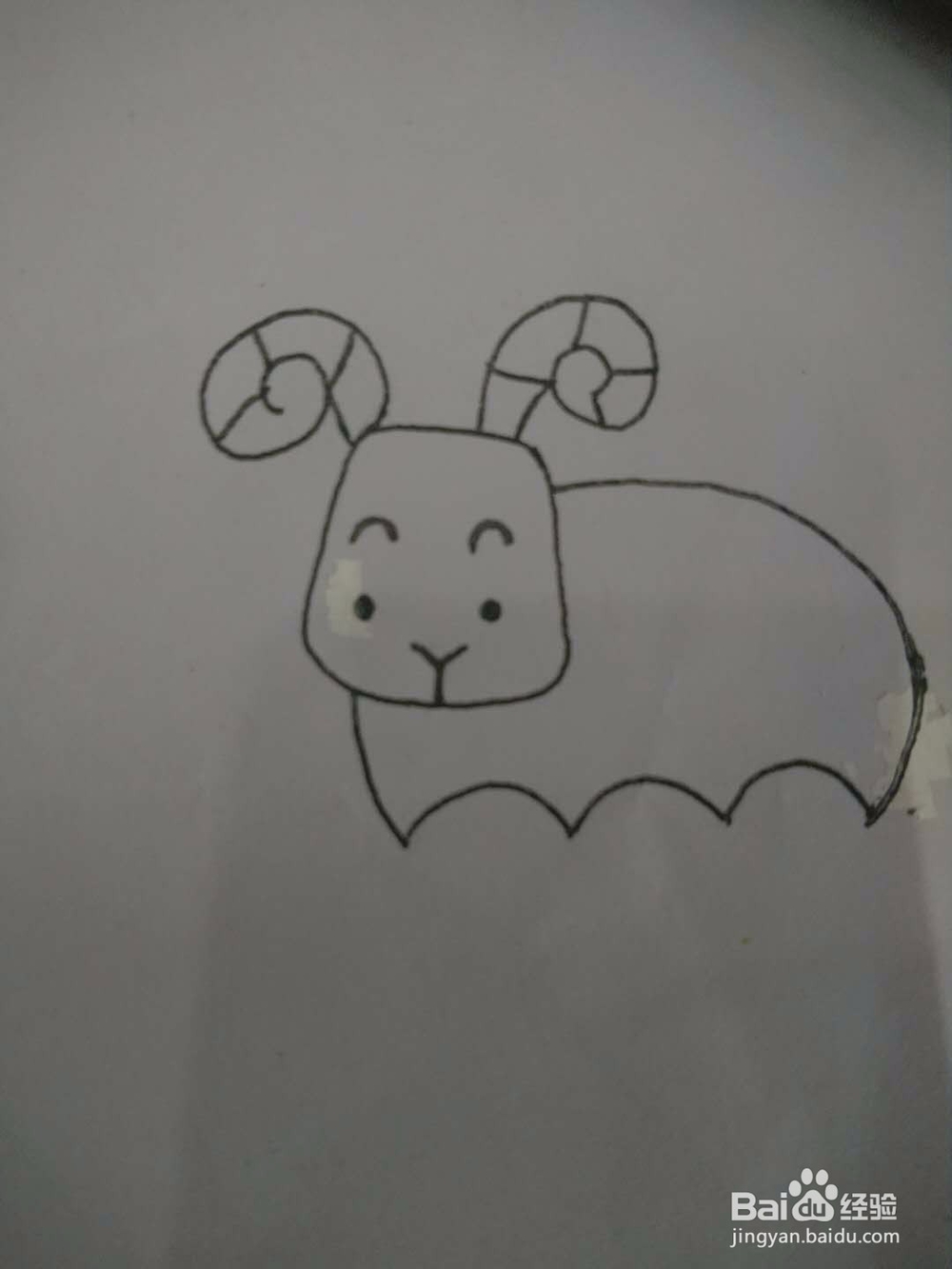 怎样画一只温顺的小山羊简笔画?