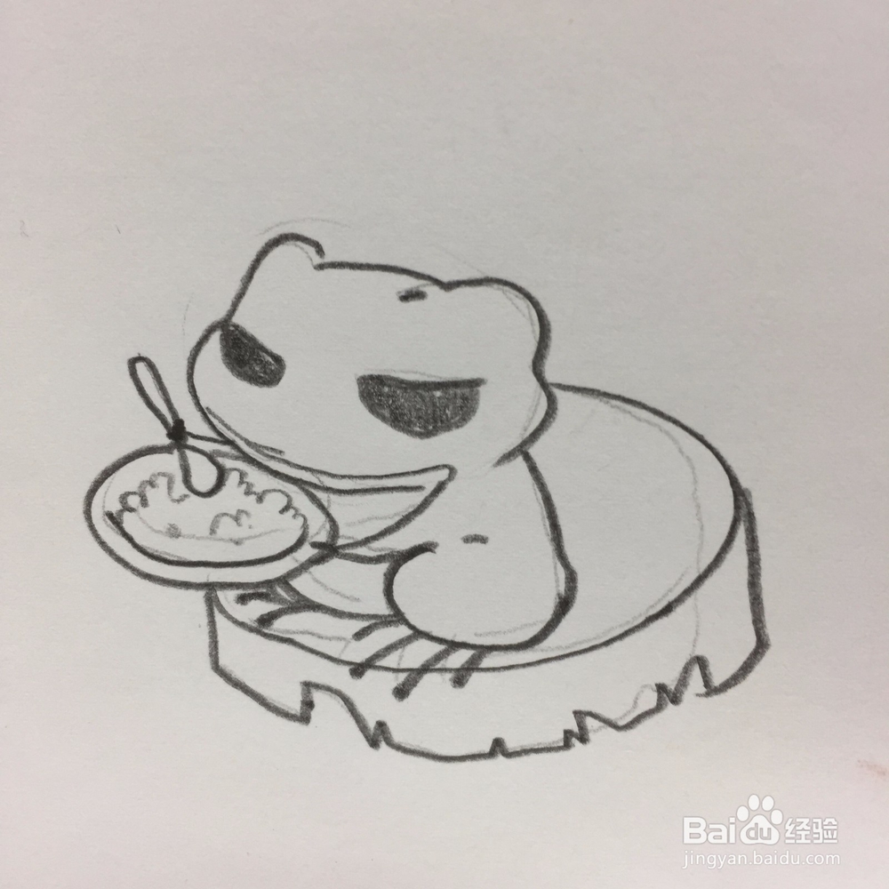 手绘一只旅行青蛙的方法