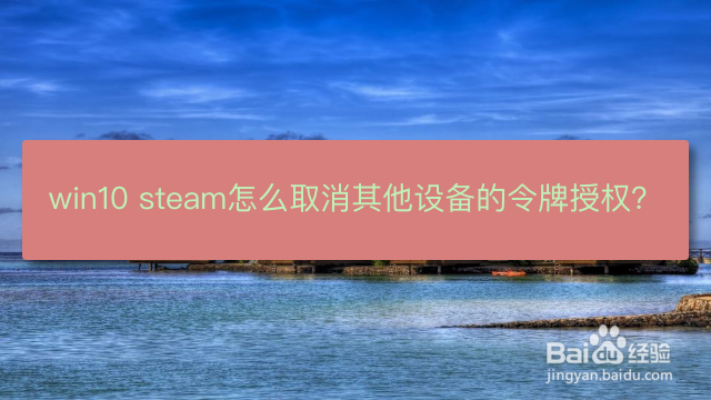 <b>win10 steam怎么取消其他设备的令牌授权</b>