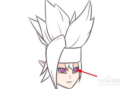 使用紫色给格瑞的眼睛上色.