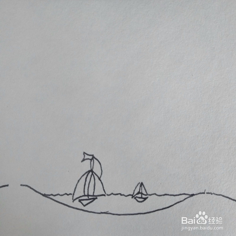 怎么画衣服很美的三亚海边风景卡通儿童简笔画