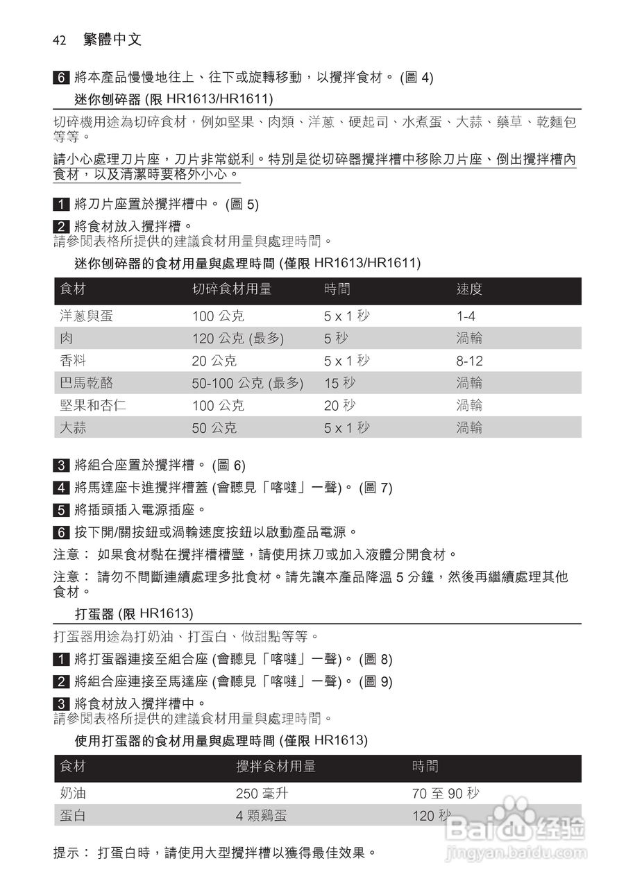 飞利浦HR1611手持式搅拌机使用说明书:[5]