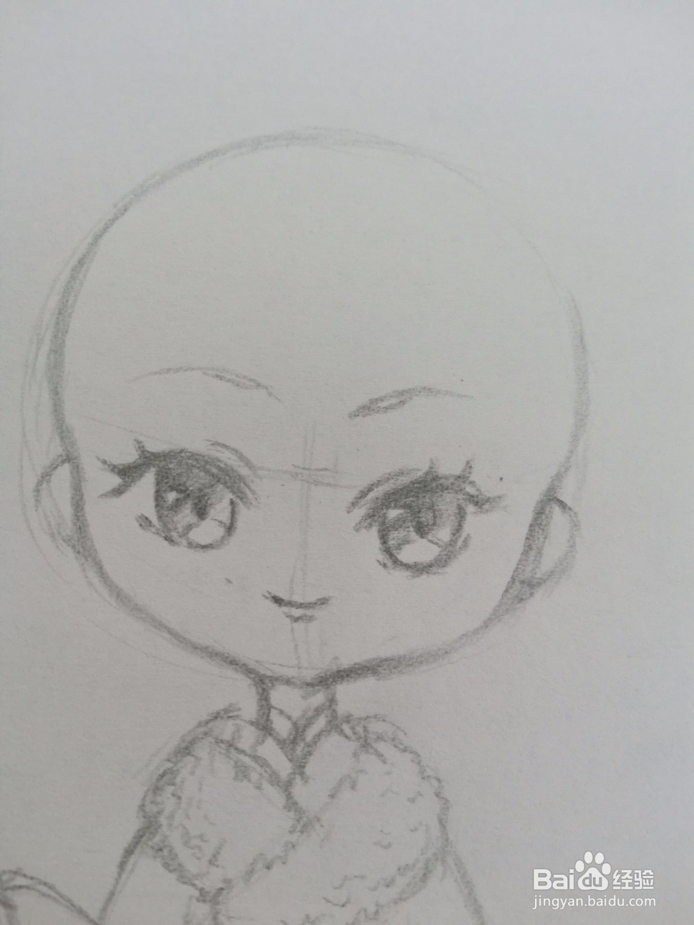 Q版动漫人物脸颊和五官的画法教程