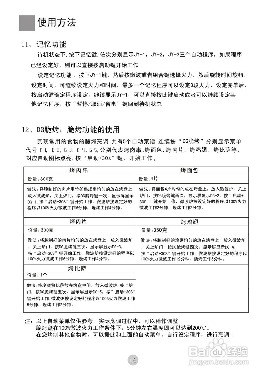 海尔家用微波炉MYC-2070EDGZN使用说明书:[1]