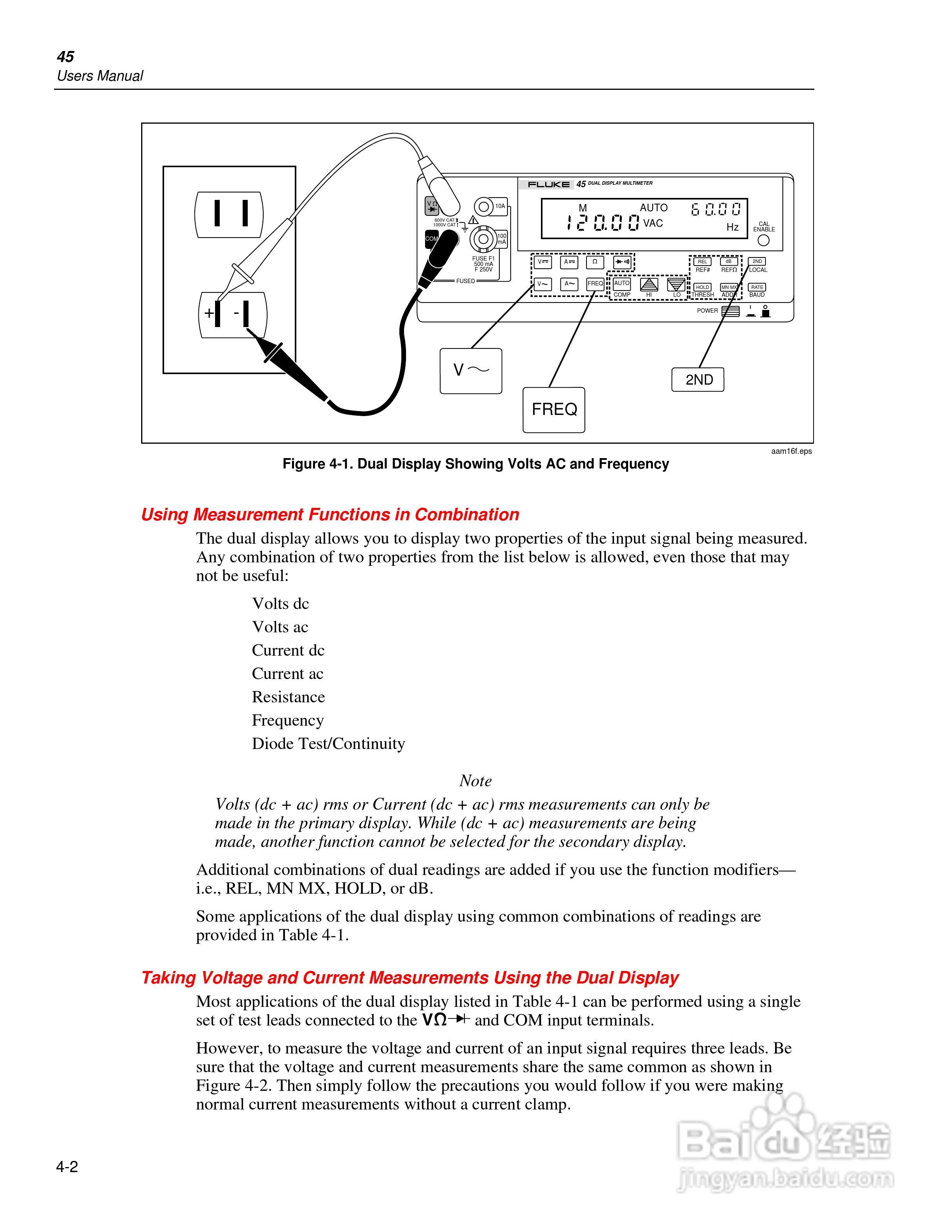 福禄克Fluke45万用表说明书:[5]