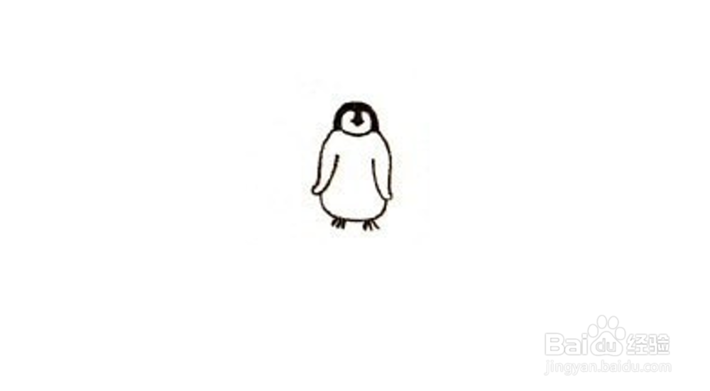 呆萌可爱企鹅简笔画步骤