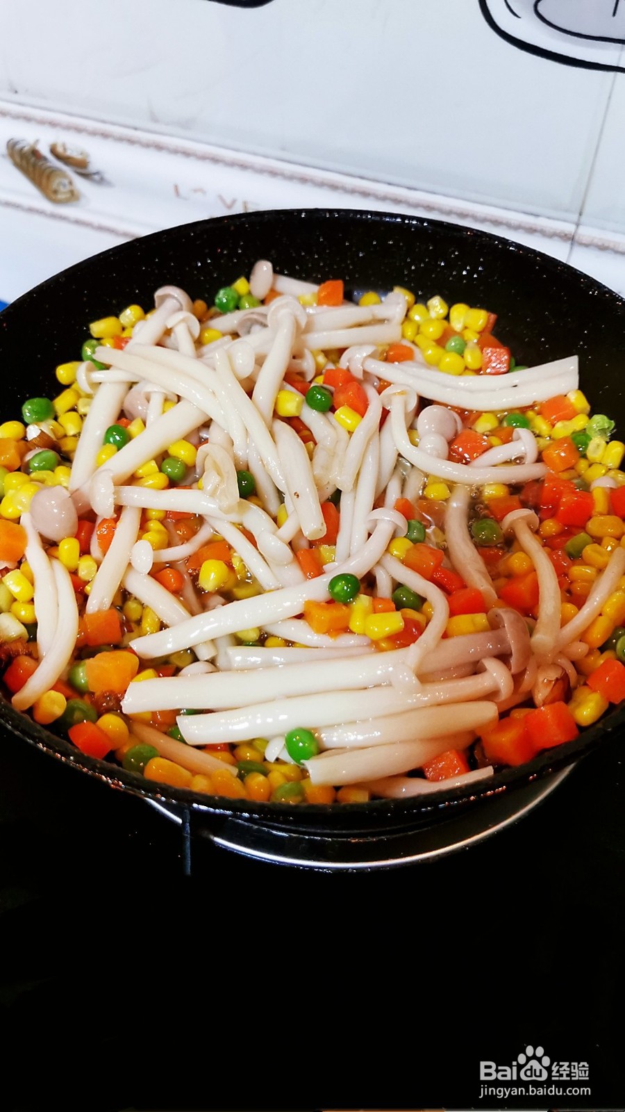 时蔬白玉菇的制作方法