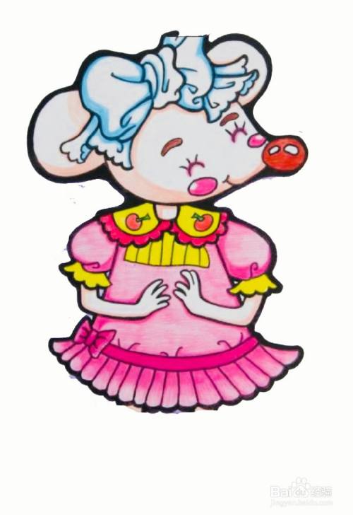 漂亮的老鼠公主的简笔画