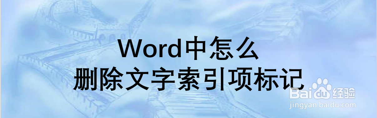 Word中怎么删除文字索引项标记