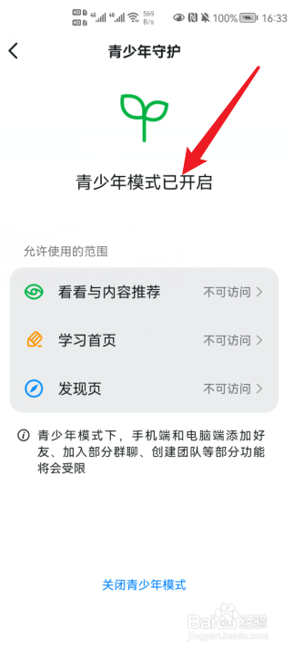 钉钉怎么开启青少年模式