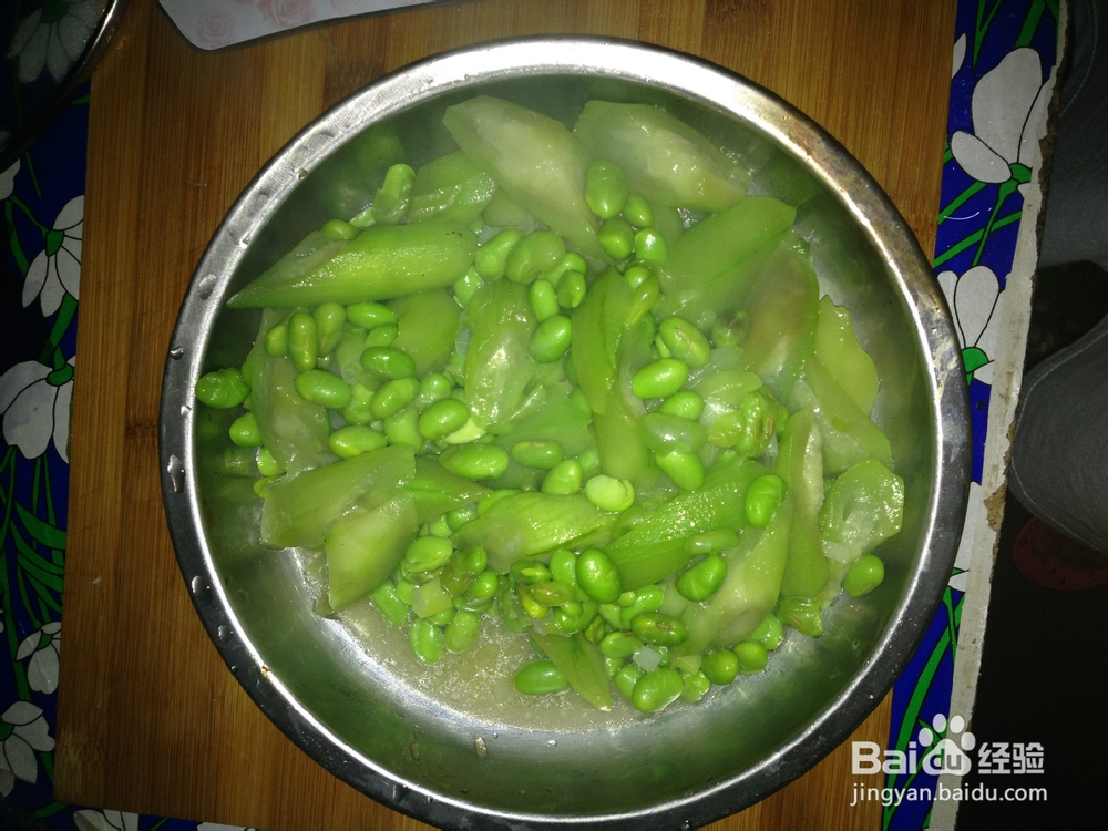 私房菜 丝瓜毛豆