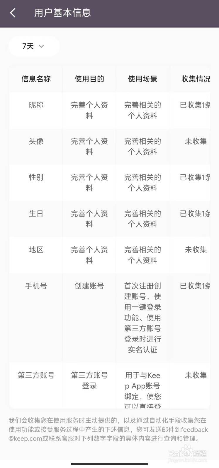 如何查看Keep软件的基本信息