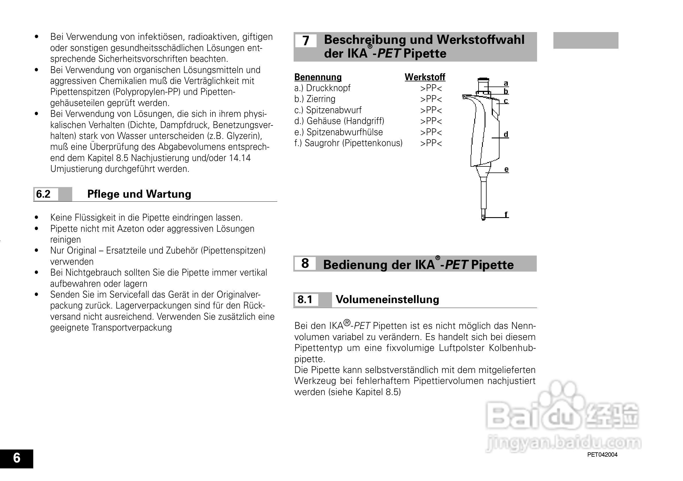 IKA IKA®-PET 100µl 定量移液器使用说明书:[1]