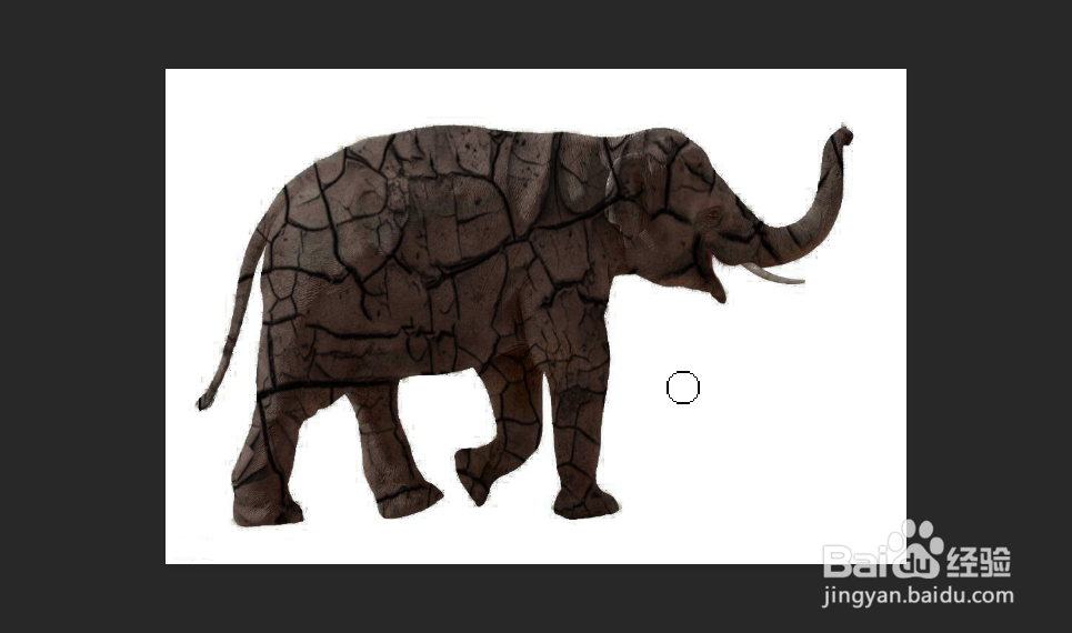 Photoshop如何制作裂痕大象