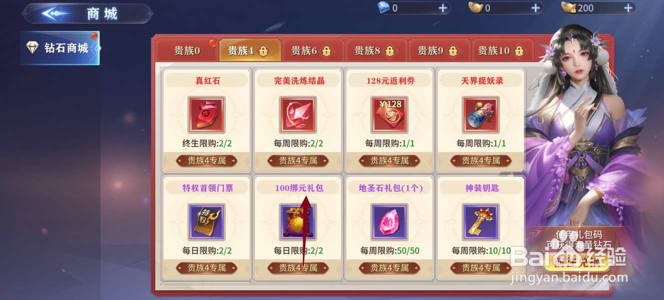 仙魔尘缘如何购买【100绑元礼包】