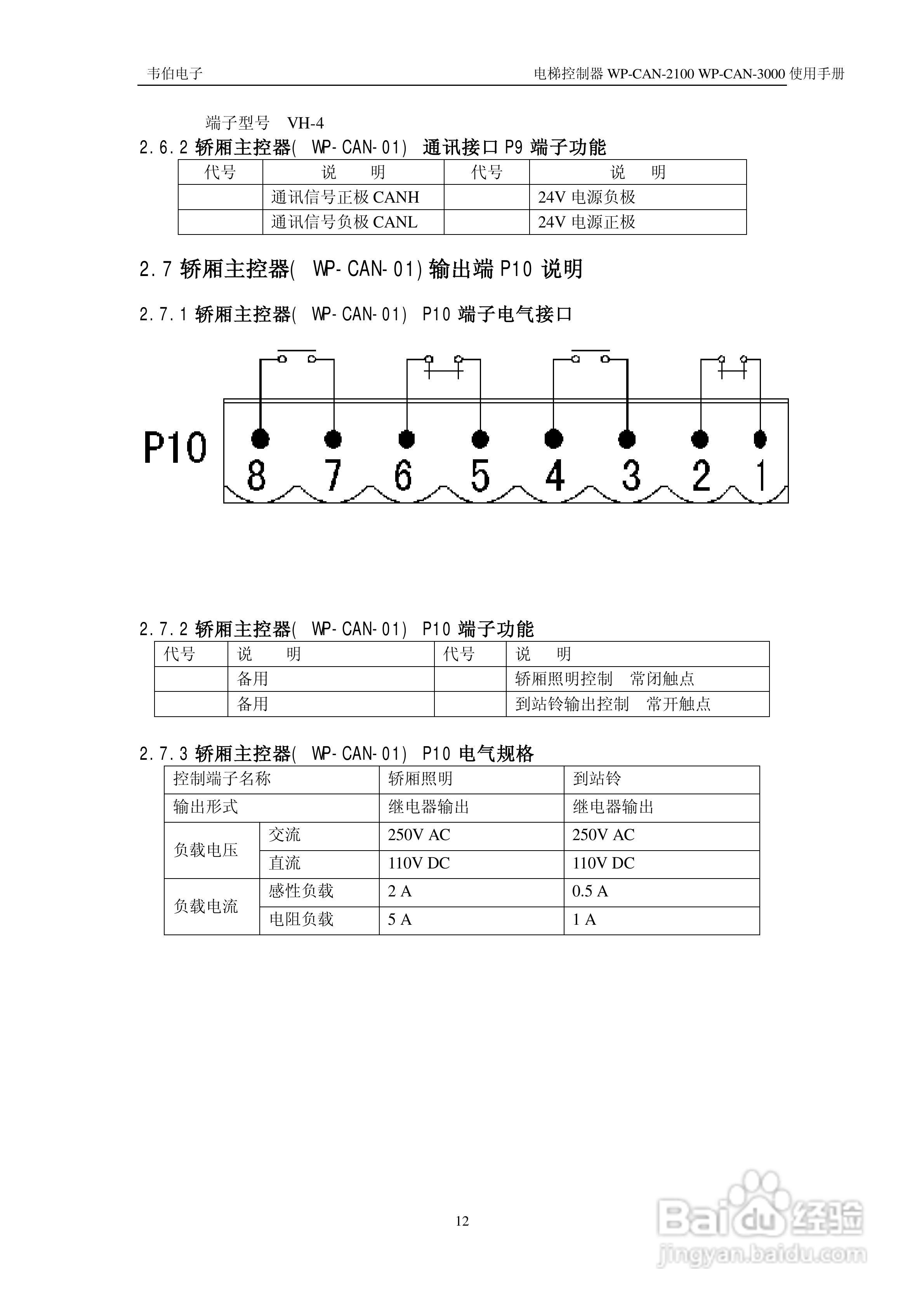 无锡中秀WP-CAN-2100/WP-CAN-3000电梯控制器205E用户:[3]