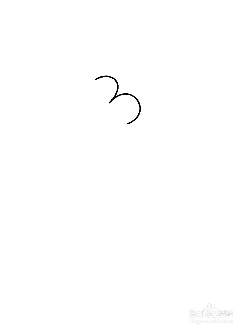 用数字3画猴子的方法