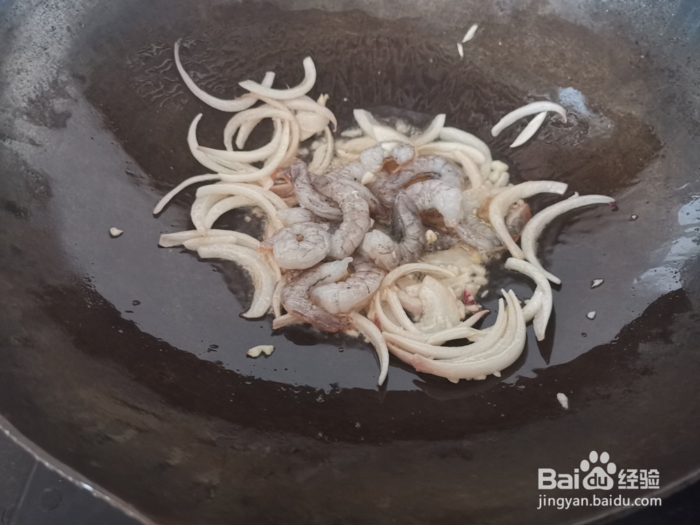 青虾仁炒金针菇