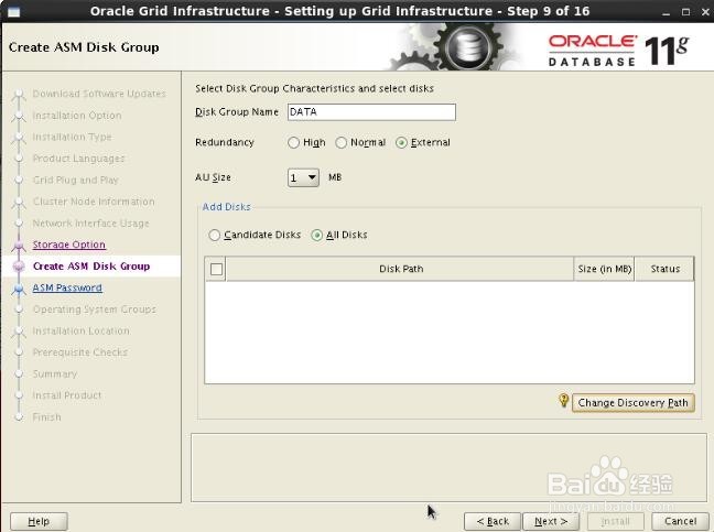 <b>安装oracle grid时ASM磁盘无法找到</b>