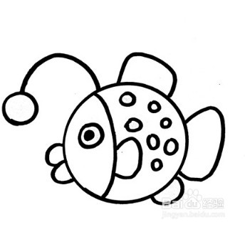 伴儿成长简笔画系列-灯笼鱼怎么画