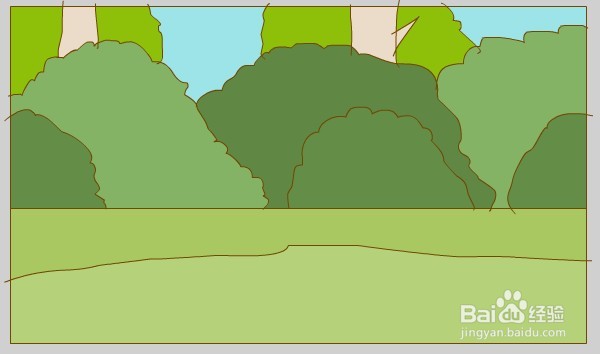 Flash绘制一个森林树木场景
