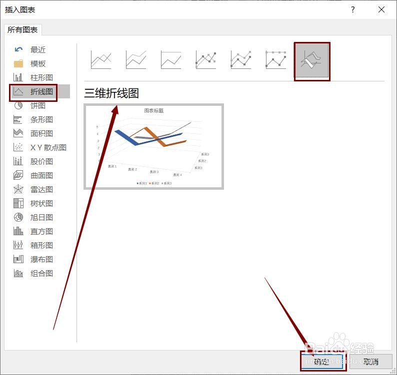 PPT幻灯片中如何插入三维折线图