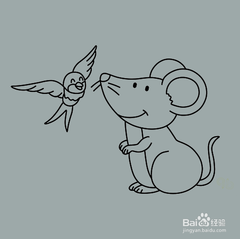 如何手工画友好的老鼠简笔画?