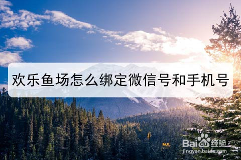 欢乐鱼场怎么绑定微信号和手机号
