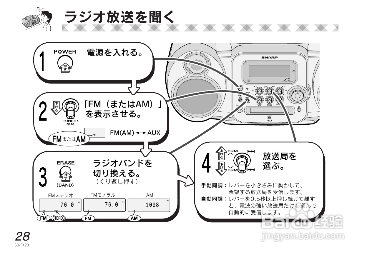 SHARP SD-FX20 CD/MD收音音响使用说明书:[2]