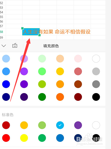 手机WPS表格中如何给文字填充底色颜色