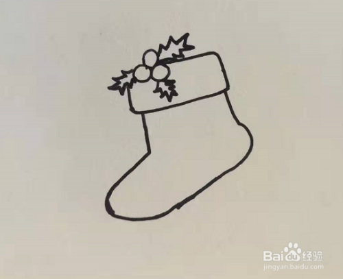 圣诞节的圣诞袜怎么画