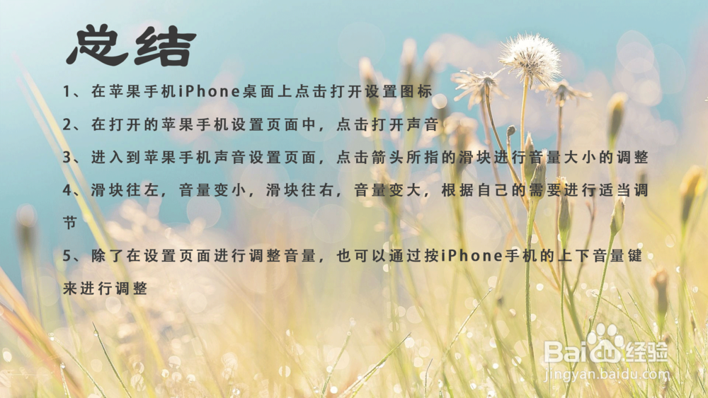 苹果iPhone手机怎样调整铃声音量大小?