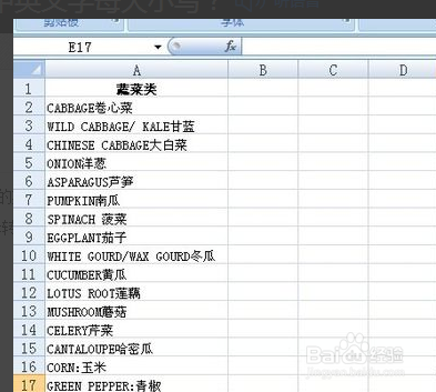 Excel表格中的英文怎样进行大小写转换