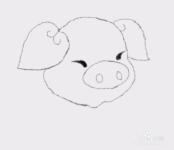 简笔画猪是怎么画的