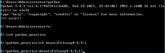 Python3.4-安装beautifulsoup4 4.4.1