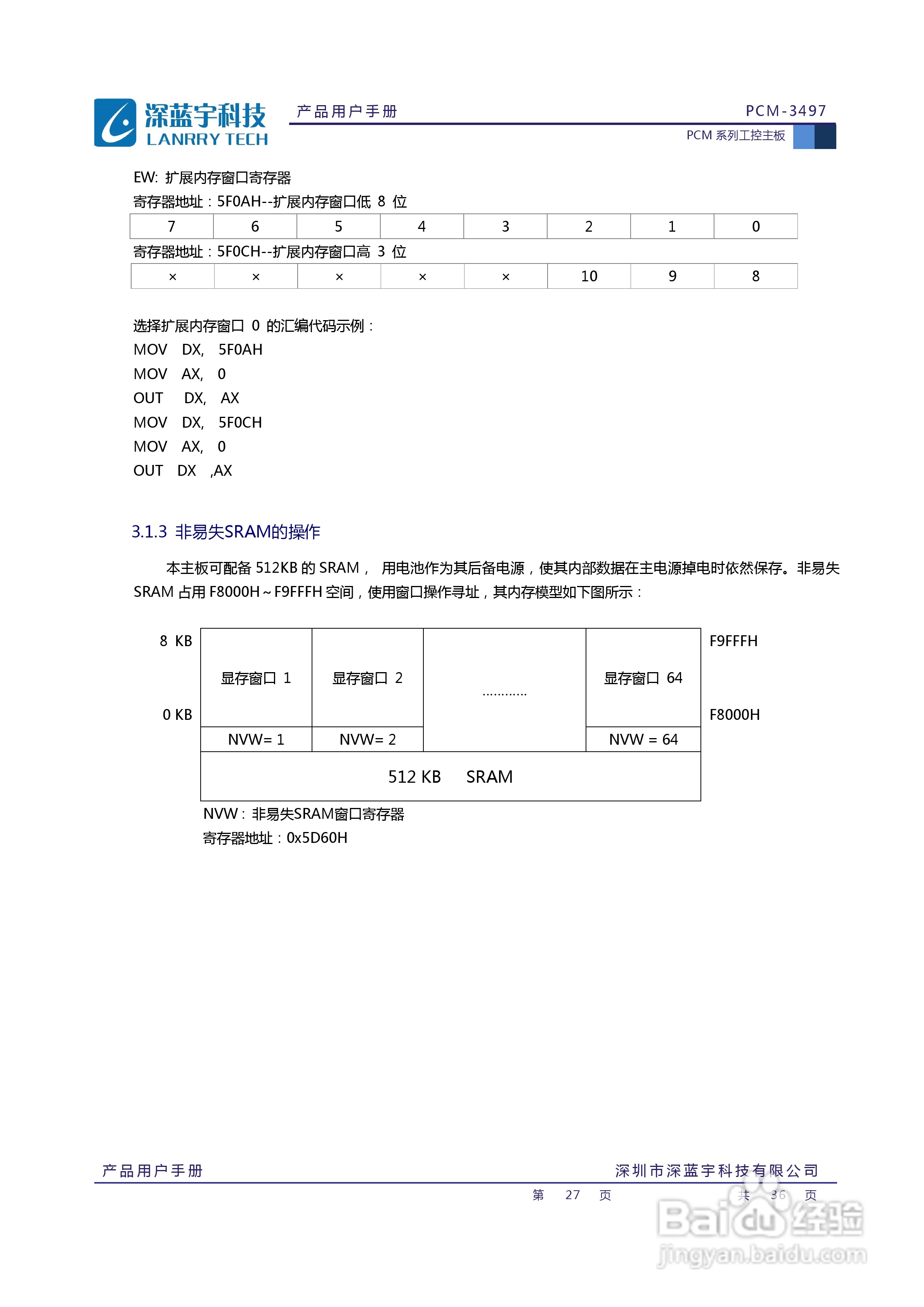 深蓝宇PCM-3497工业主板用户手册:[3]