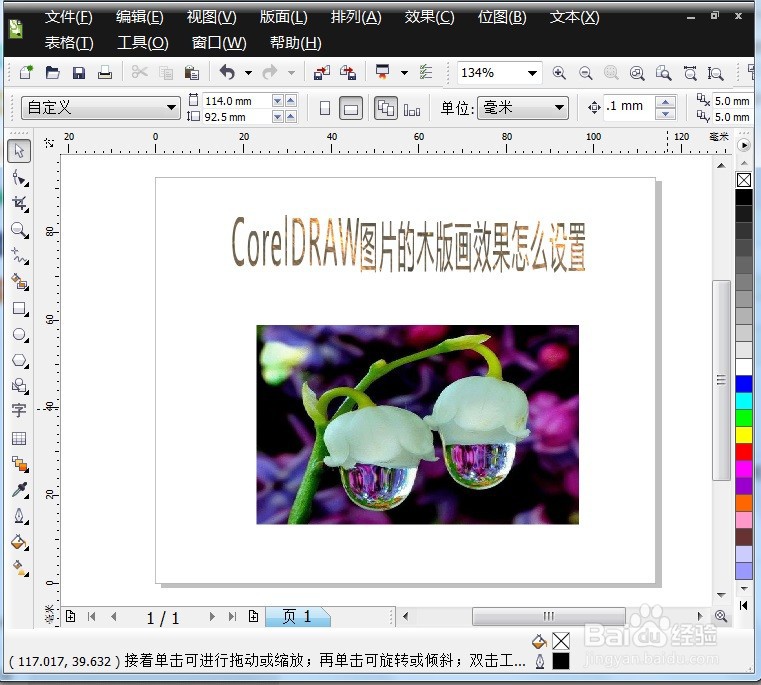 CorelDRAW图片的木版画效果怎么设置