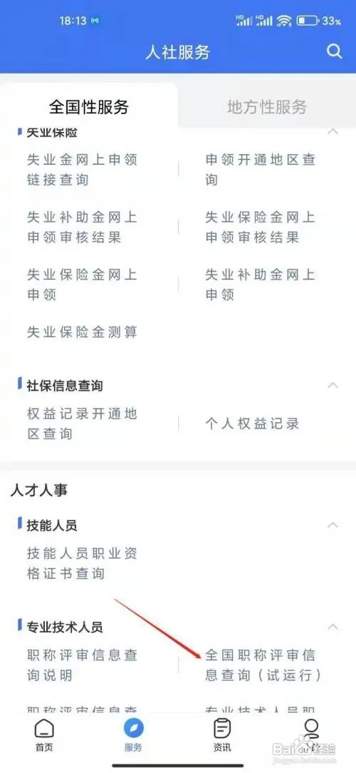 在什么地方查看掌上12333职称评审信息